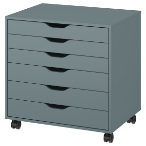 IKEA ALEX drawer unit on casters, gray-turquoise, 26 3/8x26 in , IKEA Sale | 74163FJIR