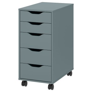 IKEA ALEX drawer unit on casters, gray-turquoise/black, 14 1/8x29 7/8 in , IKEA Sale | 82139NOEP