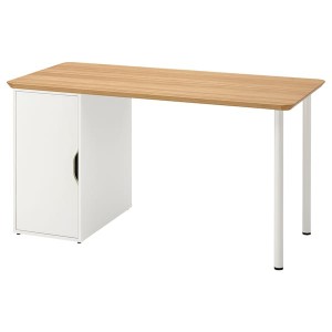 IKEA ANFALLARE / ALEX desk, bamboo/white, 55 1/8x25 5/8 in , IKEA Sale | 26514FMPT