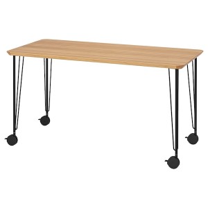 IKEA ANFALLARE / KRILLE desk, bamboo/black, 55 1/8x25 5/8 in , IKEA Sale | 04293RKJH