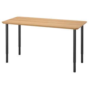 IKEA ANFALLARE / OLOV desk, bamboo/black, 55 1/8x25 5/8 in , IKEA Sale | 54903OKZF