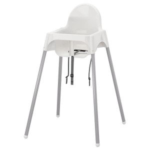 IKEA ANTILOP high chair with safety belt, white/silver color , IKEA Sale | 52479XUFV