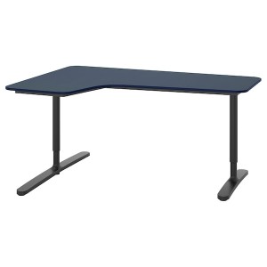 IKEA BEKANT corner desk-left, linoleum blue/black, 63x43 1/4 in , IKEA Sale | 92458KNDC