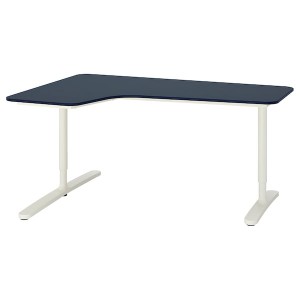 IKEA BEKANT corner desk-left, linoleum blue/white, 63x43 1/4 in , IKEA Sale | 16978IPOL