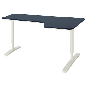 IKEA BEKANT corner desk-right, linoleum blue/white, 63x43 1/4 in , IKEA Sale | 94071ZJYI