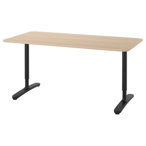 IKEA BEKANT desk, white stained oak veneer/black, 63x31 1/2 in , IKEA Sale | 89702KXCE