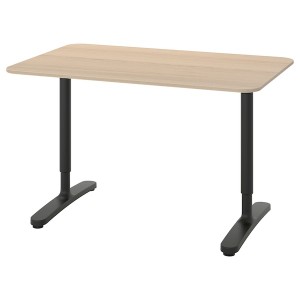 IKEA BEKANT desk, white stained oak veneer/black, 47 1/4x31 1/2 in , IKEA Sale | 32850HKQZ