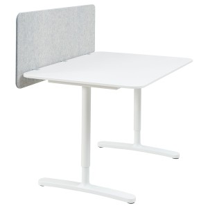 IKEA BEKANT desk with screen, white/gray, 47 1/4x31 1/218 7/8 in , IKEA Sale | 98530LKRF