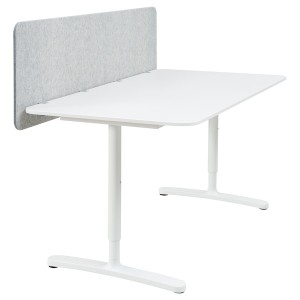 IKEA BEKANT desk with screen, white/gray, 63x31 1/218 7/8 in , IKEA Sale | 95210QIKA