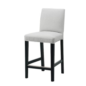 IKEA BERGMUND bar stool with backrest, black/Orrsta light gray, 24 3/8 in , IKEA Sale | 52734OZIB