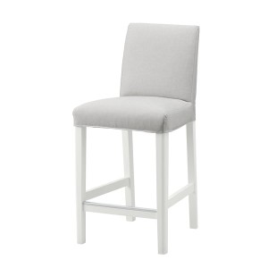 IKEA BERGMUND bar stool with backrest, white/Orrsta light gray, 24 3/8 in , IKEA Sale | 32890FLYH