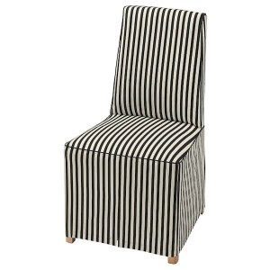 IKEA BERGMUND chair cover, long, black/white , IKEA Sale | 71305GBSM