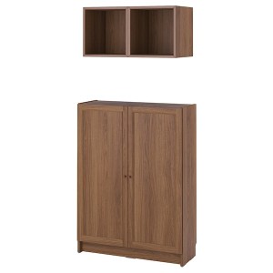 IKEA BILLY / EKET storage combination with doors, brown walnut effect , IKEA Sale | 16934GBCU