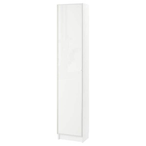 IKEA BILLY / HÖGBO bookcase comb w glass doors, white, 15 3/4x11 3/4x79 1/2 in , IKEA Sale | 38192TSPY