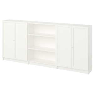 IKEA BILLY / OXBERG bookcase comb w doors, white, 94 1/2x11 3/4x41 3/4 in , IKEA Sale | 36027LMIC