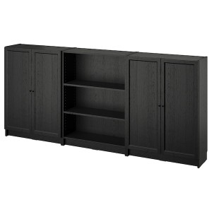 IKEA BILLY / OXBERG bookcase comb w doors, black oak effect, 94 1/2x11 3/4x41 3/4 in , IKEA Sale | 08159RVKL