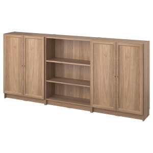 IKEA BILLY / OXBERG bookcase comb w doors, oak effect, 94 1/2x11 3/4x41 3/4 in , IKEA Sale | 89056FBQA