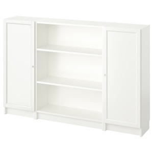 IKEA BILLY / OXBERG bookcase comb w doors, white, 63x41 3/4 in , IKEA Sale | 38712KMYW