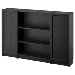 IKEA BILLY / OXBERG bookcase comb w doors, black oak effect, 63x41 3/4 in , IKEA Sale | 23861WCAE