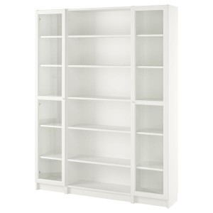 IKEA BILLY / OXBERG bookcase comb w glass doors, white, 63x79 1/2 in , IKEA Sale | 21853KWAS