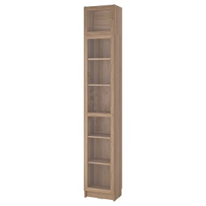 IKEA BILLY / OXBERG bookcase w glass doors/ext unit, oak effect, 15 3/4x11 3/4x93 1/4 in , IKEA Sale | 62875PGAC