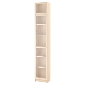 IKEA BILLY / OXBERG bookcase w glass doors/ext unit, birch effect, 15 3/4x11 3/4x93 1/4 in , IKEA Sale | 78534LHUG