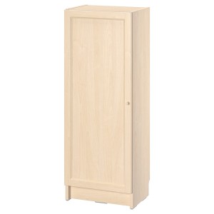 IKEA BILLY / OXBERG bookcase with door, birch effect, 15 3/4x11 3/4x41 3/4 in , IKEA Sale | 01752LSCJ