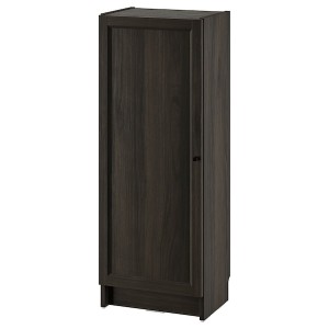 IKEA BILLY / OXBERG bookcase with door, dark brown oak effect, 15 3/4x11 3/4x41 3/4 in , IKEA Sale | 04936LFGM