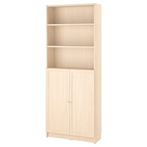 IKEA BILLY / OXBERG bookcase with doors, birch effect, 31 1/2x11 3/4x79 1/2 in , IKEA Sale | 39684MAWU