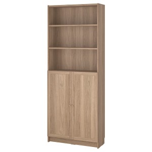 IKEA BILLY / OXBERG bookcase with doors, oak effect, 31 1/2x11 3/4x79 1/2 in , IKEA Sale | 12409VBOP