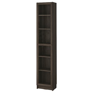 IKEA BILLY / OXBERG bookcase with glass-door, dark brown oak effect/clear glass, 15 3/4x11 3/4x79 1/2 in , IKEA Sale | 36740PCOS