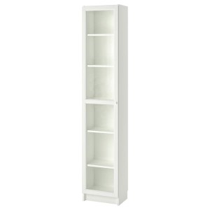 IKEA BILLY / OXBERG bookcase with glass-door, white/glass, 15 3/4x11 3/4x79 1/2 in , IKEA Sale | 04813ZYES