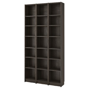 IKEA BILLY bookcase comb w extension units, dark brown oak effect, 47 1/4x11x93 1/4 in , IKEA Sale | 25043ZKIM