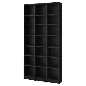 IKEA BILLY bookcase comb w extension units, black oak effect, 47 1/4x11x93 1/4 in , IKEA Sale | 52194JUFY