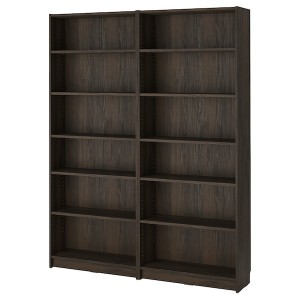 IKEA BILLY bookcase combination, dark brown oak effect, 63x11x79 1/2 in , IKEA Sale | 51697JRXO