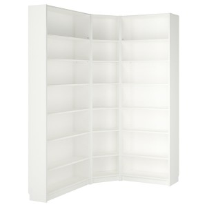 IKEA BILLY bookcase corner comb w ext units, white, 53 1/2/53 1/2x11x93 1/4 in , IKEA Sale | 75108HKEB