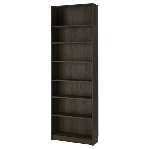 IKEA BILLY bookcase with height extension unit, dark brown oak effect, 31 1/2x11x93 1/4 in , IKEA Sale | 06924QGWM