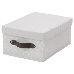 IKEA BLÄDDRARE box with lid, gray/patterned, 9 ¾x13 ¾x6 in , IKEA Sale | 91506DCUF