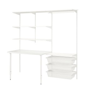 IKEA BOAXEL / LAGKAPTEN wardrobe combination with table top, white, 81 5/8x24 3/8x79 in , IKEA Sale | 39265GDOR