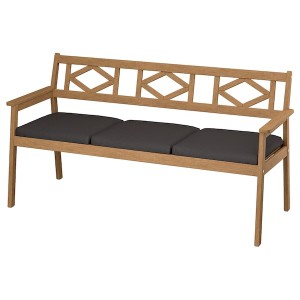 IKEA BONDHOLMEN bench with backrest, outdoor, brown/Frösön/Duvholmen dark gray , IKEA Sale | 45089OFCR