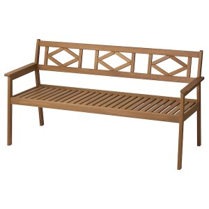 IKEA BONDHOLMEN bench with backrest, outdoor, brown , IKEA Sale | 24731LFXJ