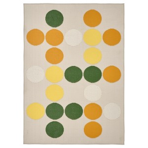 IKEA BRÖGGAN rug flatwoven, in/outdoor, dot pattern multicolor, 4'4 inx6'5 in , IKEA Sale | 08352WKPO