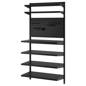 IKEA BROR wall shelf combination, with pegboard/black, 34 1/2x11 3/4/17 3/4x70 7/8 in , IKEA Sale | 49372XZSI