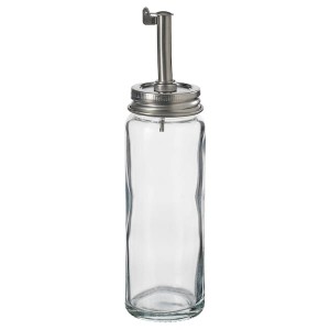 IKEA CITRONHAJ oil/vinegar bottle, clear glass/stainless steel, 6 ¼ in , IKEA Sale | 94173FEBH