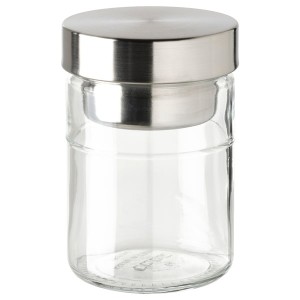 IKEA DAGKLAR jar with insert, clear glass/stainless steel, 13.5 oz , IKEA Sale | 15729QENC