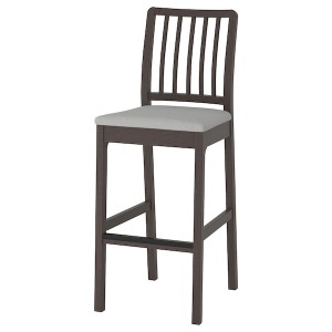 IKEA EKEDALEN Bar stool with backrest, dark brown, Orrsta light gray, Width: 17 3/4 in. Order here! , IKEA Sale | 43295EVXZ