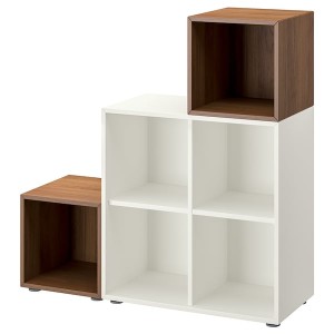 IKEA EKET storage combination with feet, white/walnut effect, 41 3/8x13 3/4x42 1/8 in , IKEA Sale | 31692GELJ