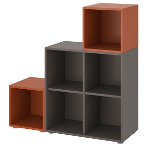 IKEA EKET storage combination with feet, dark gray/red-brown, 41 3/8x13 3/4x42 1/8 in , IKEA Sale | 31742EFHO