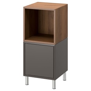 IKEA EKET storage combination with legs, dark gray/walnut effect, 13 3/4x13 3/4x31 1/2 in , IKEA Sale | 79265CLTS