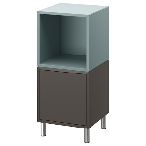 IKEA EKET storage combination with legs, dark gray light gray-blue/metal, 13 3/4x13 3/4x31 1/2 in , IKEA Sale | 75632GMLB